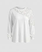 Women's sweatshirt with elegant floral details - Chichicherry