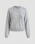 Women's sweatshirt with elegant floral embroidery insert - Chichicherry