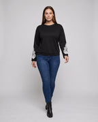 Women’s sweatshirt with elegant lace trim - Chichicherry