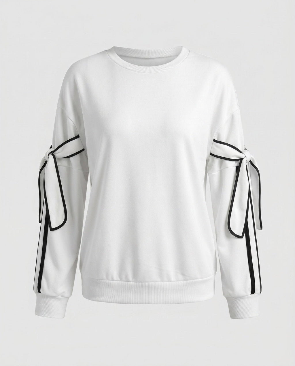 Women’s sweatshirt with fashionable bow details and contrasting accents - Chichicherry