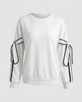 Women’s sweatshirt with fashionable bow details and contrasting accents - Chichicherry