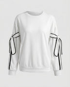 Women’s sweatshirt with fashionable bow details and contrasting accents - Chichicherry