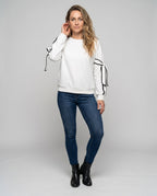 Women’s sweatshirt with fashionable bow details and contrasting accents - Chichicherry