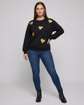 Women's sweatshirt with fashionable heart design and casual fit - Chichicherry