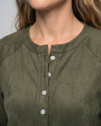 Women's sweatshirt with puff sleeves and button closure - Chichicherry