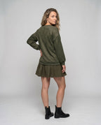 Women's sweatshirt with puff sleeves and button closure - Chichicherry