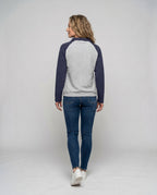 Women's sweatshirt with textured design and button-up stand collar - Chichicherry