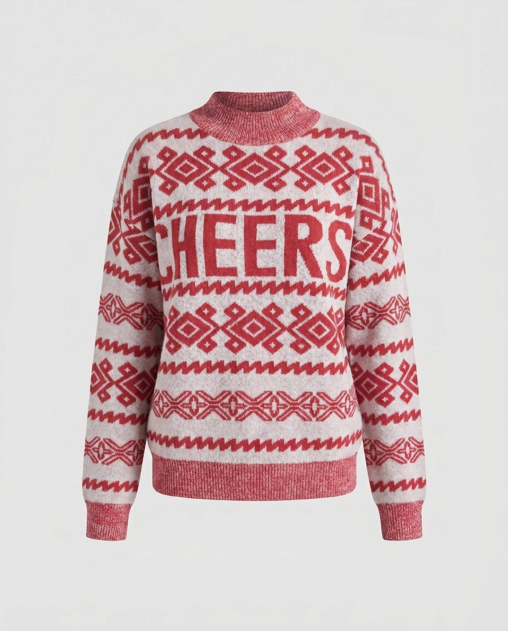 Women's trendier knit sweater with festive pattern - Chichicherry