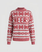 Women's trendier knit sweater with festive pattern - Chichicherry